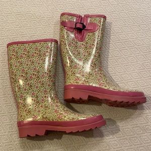Floral Rain Boots Size 8